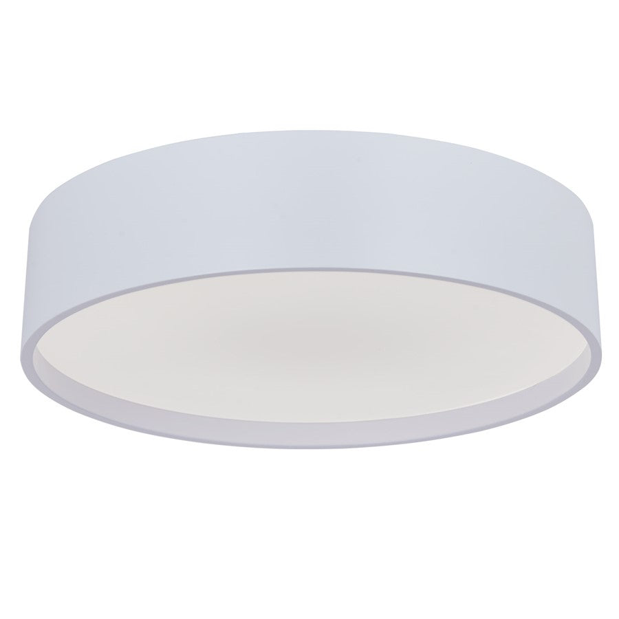 Abra Lighting Snare 1 Light 10" Cylinder/Frost Flushmount, White