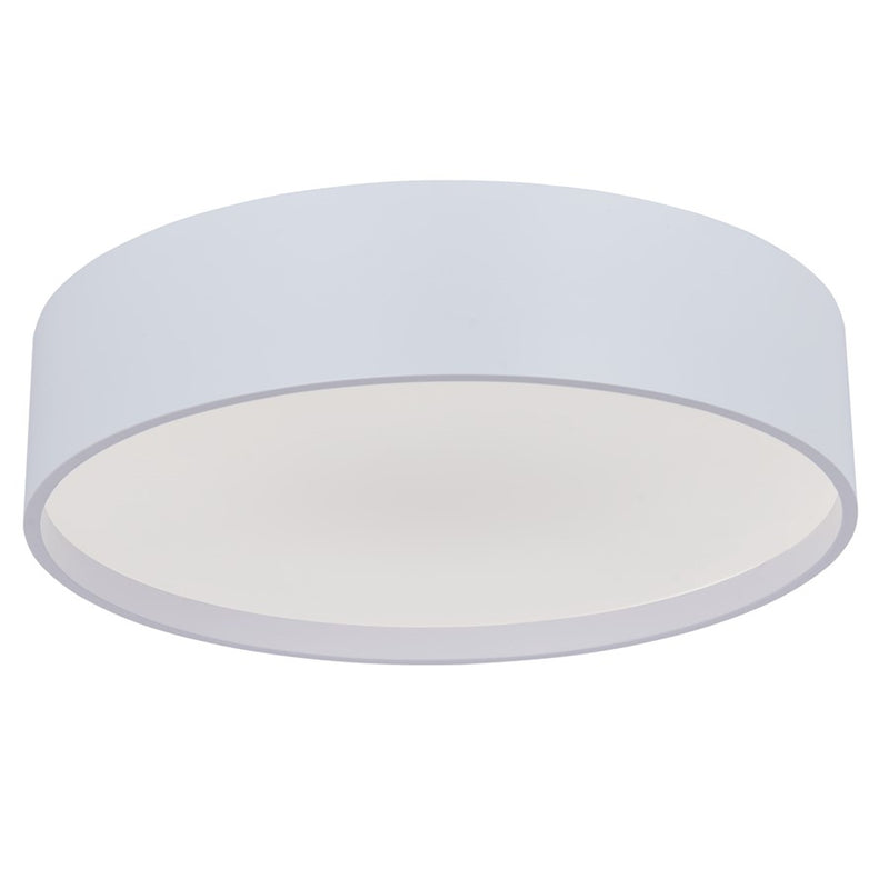 Abra Lighting Snare 1 Light 10" Cylinder/Frost Flushmount, White