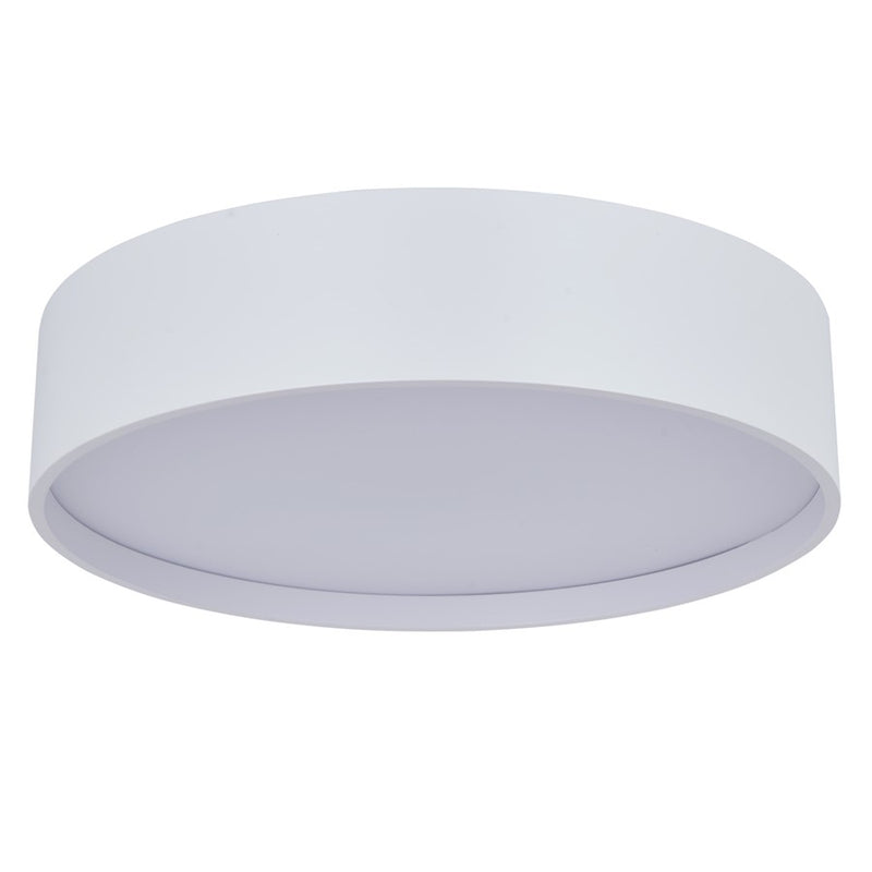 Abra Lighting Snare 1 Light 10" Cylinder/Frost Flushmount, White