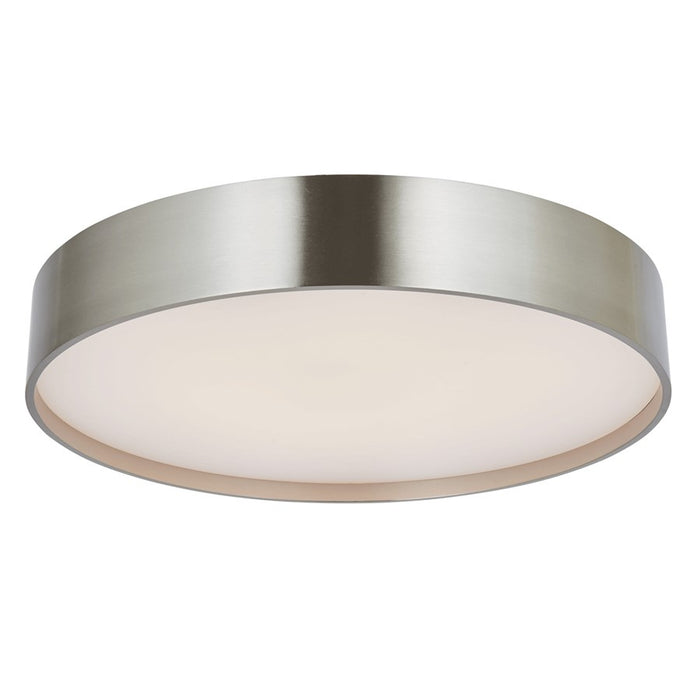 Abra Lighting Snare 1 Light 14" Cylinder/Frost Flushmount, Nickel