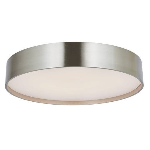 Abra Lighting Snare 1 Light 14" Cylinder/Frost Flushmount, Nickel