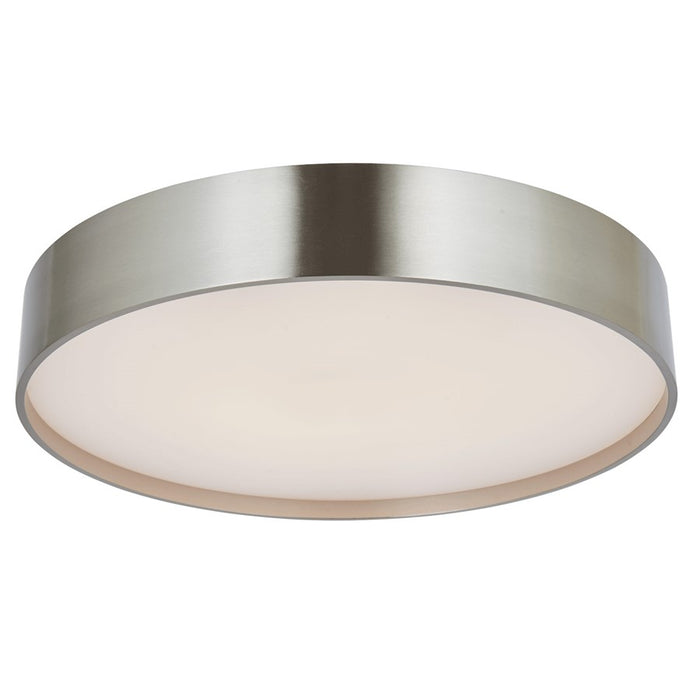 Abra Lighting Snare 1 Light 14" Cylinder/Frost Flushmount, Nickel