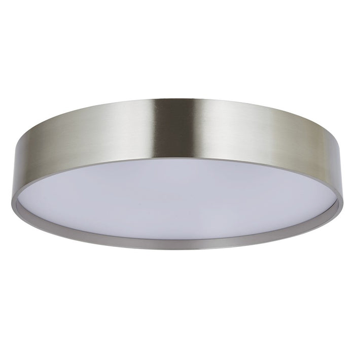 Abra Lighting Snare 1 Light 14" Cylinder/Frost Flushmount, Nickel