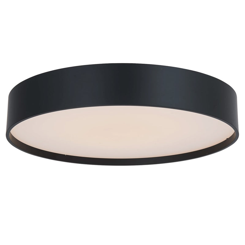 Abra Lighting Snare 1 Light 14" Metal Cylinder/Frost Flush, BK
