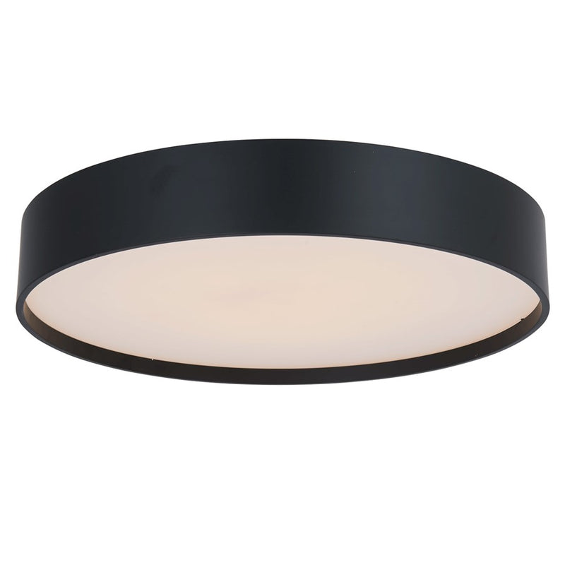 Abra Lighting Snare 1 Light 14" Metal Cylinder/Frost Flush, BK