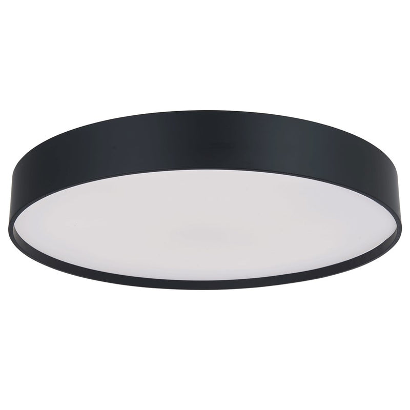 Abra Lighting Snare 1 Light 17" Metal Cylinder/Frost Flush, BK