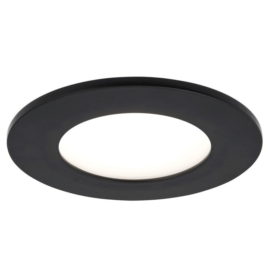 Abra Lighting Button 1 Light 4.5" Slim Disc Flushmount, Black
