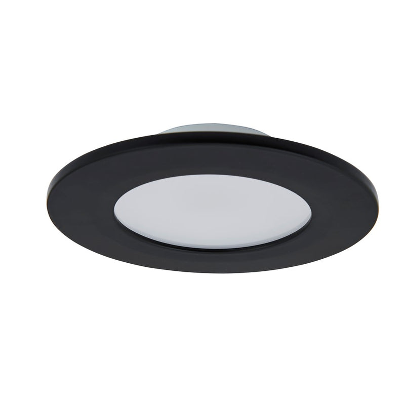 Abra Lighting Button 1 Light 4.5" Slim Disc Flushmount, Black