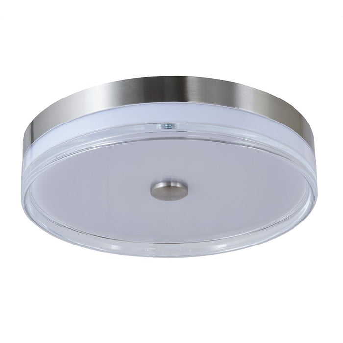 Abra Lighting Iris 1 Light 3CCT 16" Low Profile Flushmount, Nickel