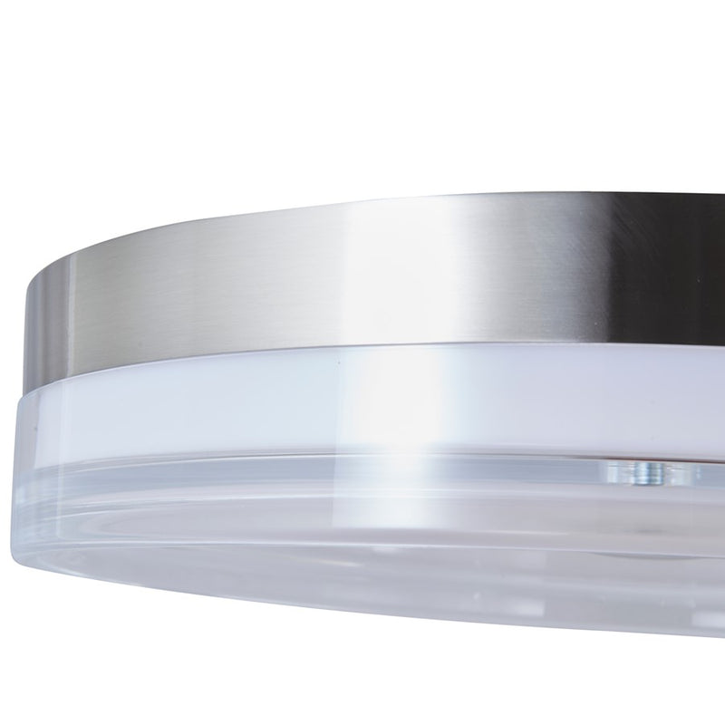 Abra Lighting Iris 1 Light 3CCT 16" Low Profile Flushmount, Nickel