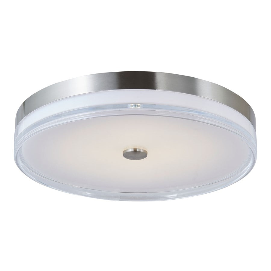 Abra Lighting Iris 1Lt 3CCT 20" Low Profile Flushmount, Nickel - 30042FM-BN-IRIS