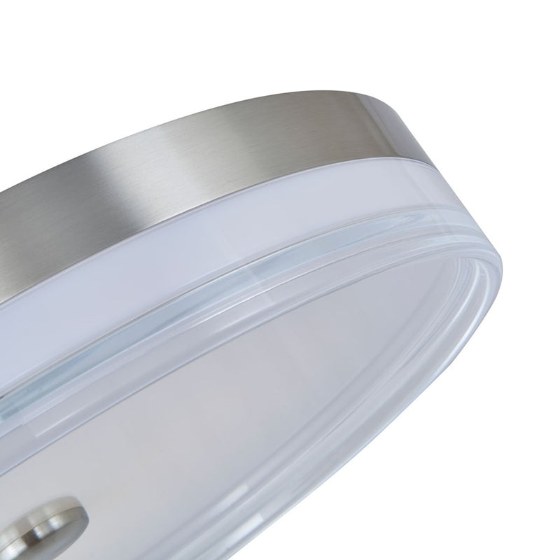 Abra Lighting Iris 1 Light 3CCT 20" Low Profile Flushmount, Nickel