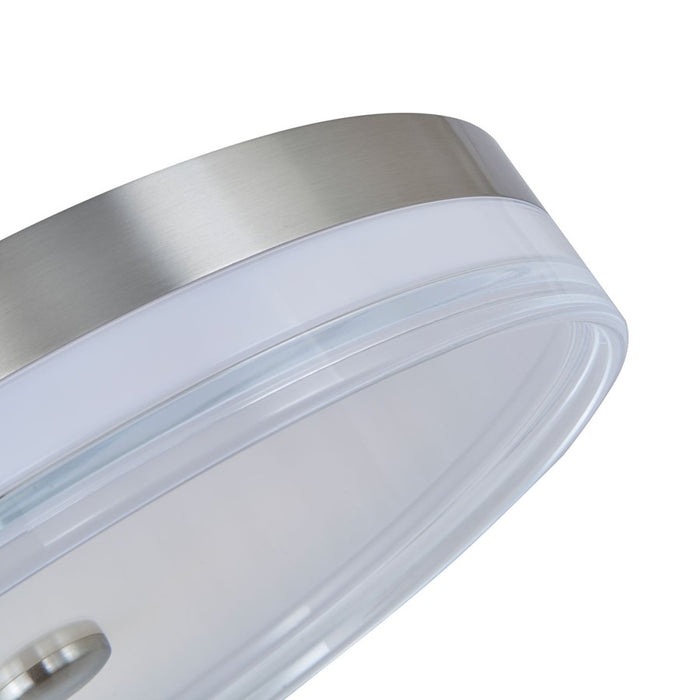Abra Lighting Iris 1 Light 3CCT 20" Low Profile Flushmount, Nickel