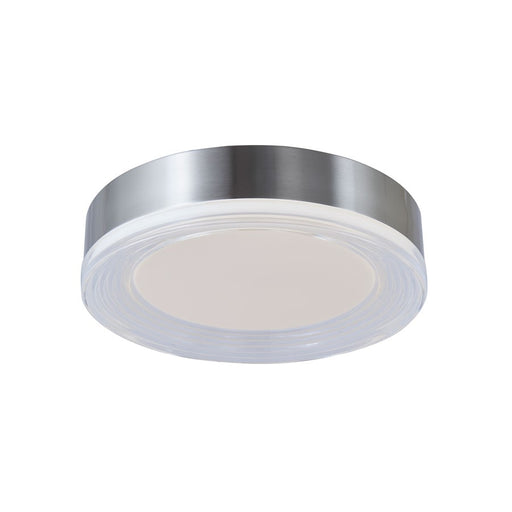 Abra Lighting Waves 1 Light 12" Ribbed Acrylic Flushmount, Nickel