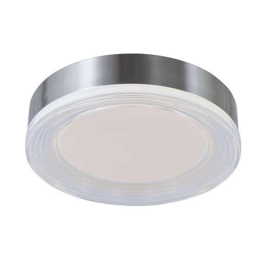 Abra Lighting Waves 1 Light 12" Ribbed Acrylic Flushmount, Nickel