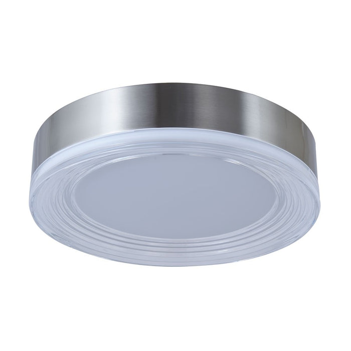 Abra Lighting Waves 1 Light 12" Ribbed Acrylic Flushmount, Nickel