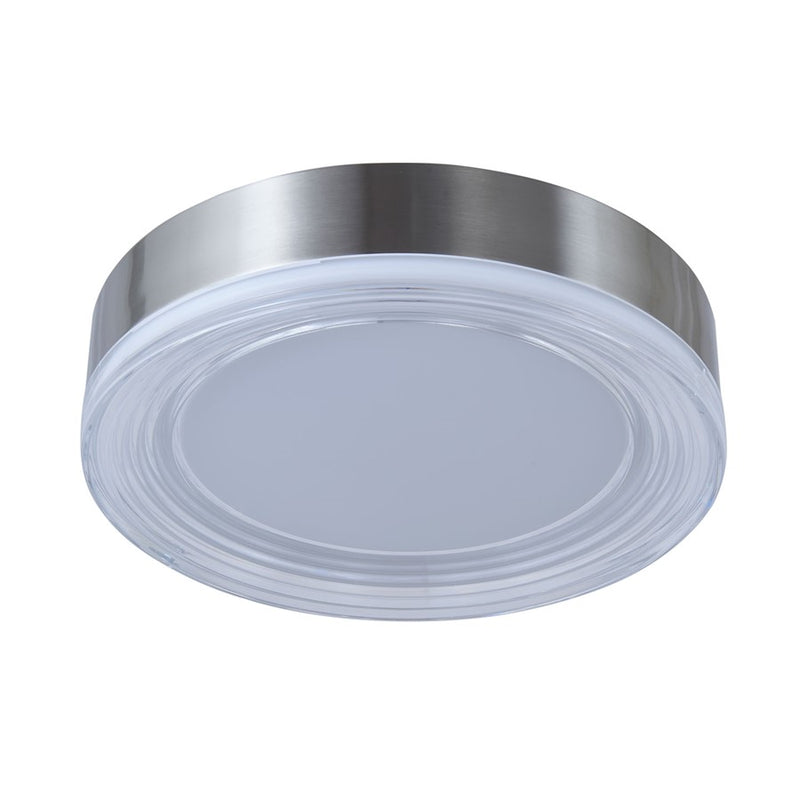 Abra Lighting Waves 1 Light 12" Ribbed Acrylic Flushmount, Nickel
