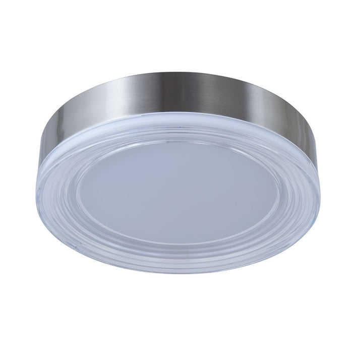 Abra Lighting Waves 1 Light 12" Ribbed Acrylic Flushmount, Nickel