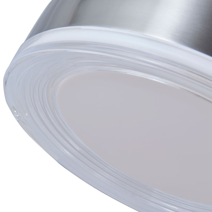 Abra Lighting Waves 1 Light 12" Ribbed Acrylic Flushmount, Nickel