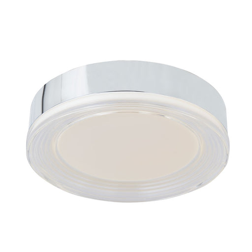 Abra Lighting Waves 1 Light 12" Ribbed Acrylic Flushmount, Chrome