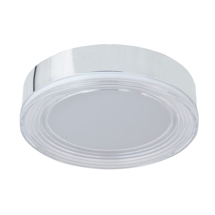 Abra Lighting Waves 1 Light 12" Ribbed Acrylic Flushmount, Chrome