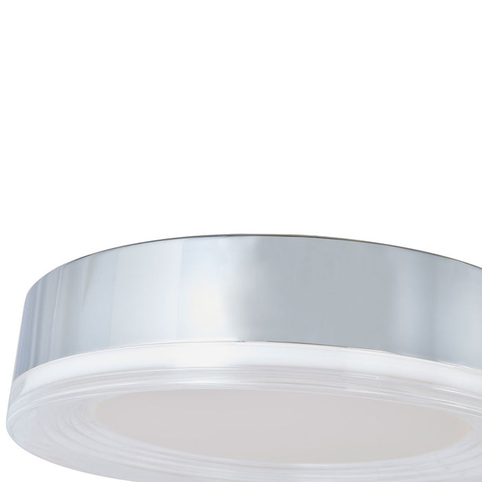 Abra Lighting Waves 1 Light 12" Ribbed Acrylic Flushmount, Chrome