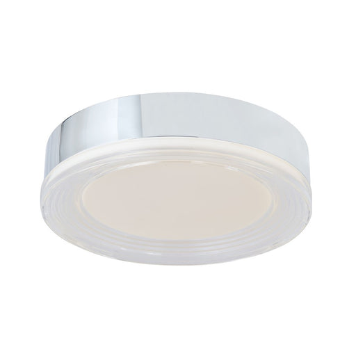 Abra Lighting Waves 1 Light 12" Ribbed Acrylic Flushmount, Chrome