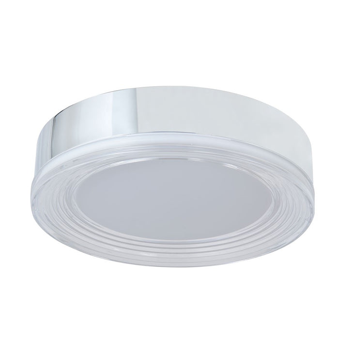 Abra Lighting Waves 1 Light 12" Ribbed Acrylic Flushmount, Chrome