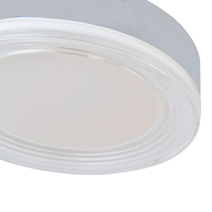 Abra Lighting Waves 1 Light 12" Ribbed Acrylic Flushmount, Chrome