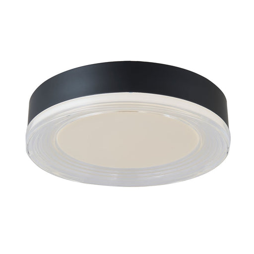 Abra Lighting Waves 1Lt 12" Ribbed Acrylic Flushmount, Black - 30043FM-MB-WAVES