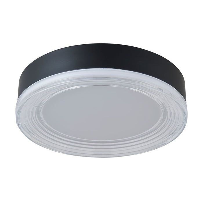 Abra Lighting Waves 1 Light 12" Ribbed Acrylic Flushmount, Black