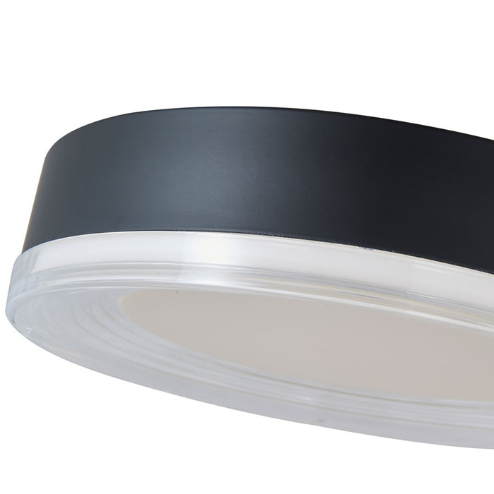 Abra Lighting Waves 1 Light 12" Ribbed Acrylic Flushmount, Black