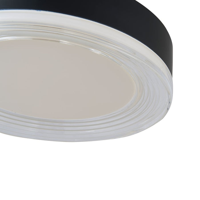Abra Lighting Waves 1 Light 12" Ribbed Acrylic Flushmount, Black