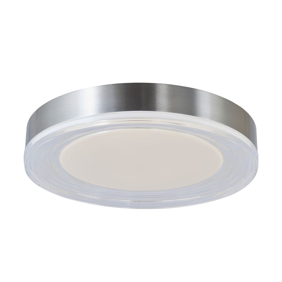 Abra Lighting Waves 1Lt 16" Ribbed Acrylic Flushmount, Nickel - 30044FM-BN-WAVES