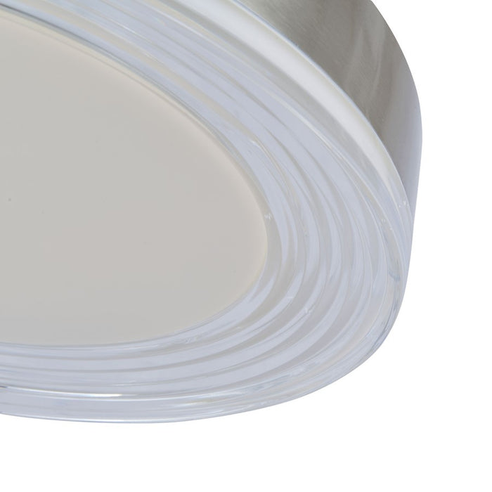 Abra Lighting Waves 1 Light 16" Ribbed Acrylic Flushmount, Nickel