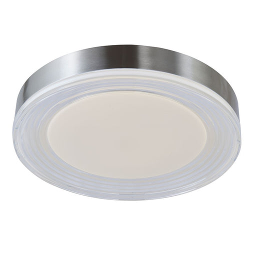 Abra Lighting Waves 1 Light 16" Ribbed Acrylic Flushmount, Nickel