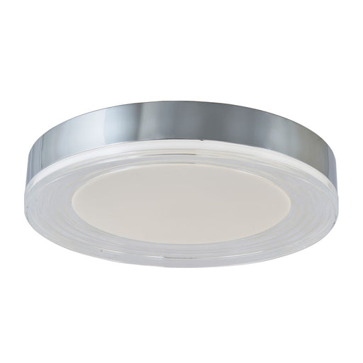 Abra Lighting Waves 1 Light 16" Ribbed Acrylic Flushmount, Chrome