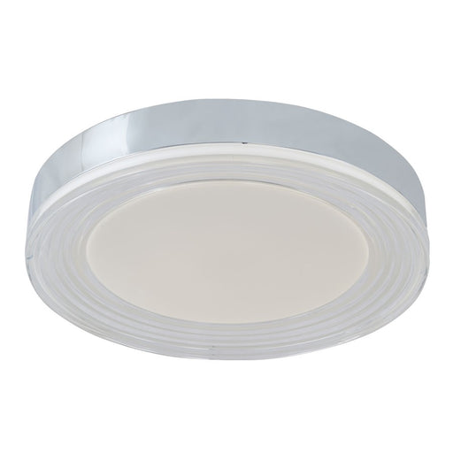 Abra Lighting Waves 1 Light 16" Ribbed Acrylic Flushmount, Chrome