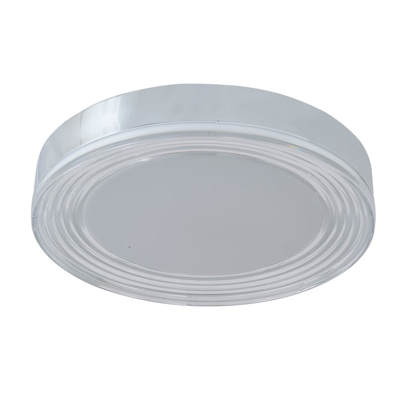 Abra Lighting Waves 1 Light 16" Ribbed Acrylic Flushmount, Chrome