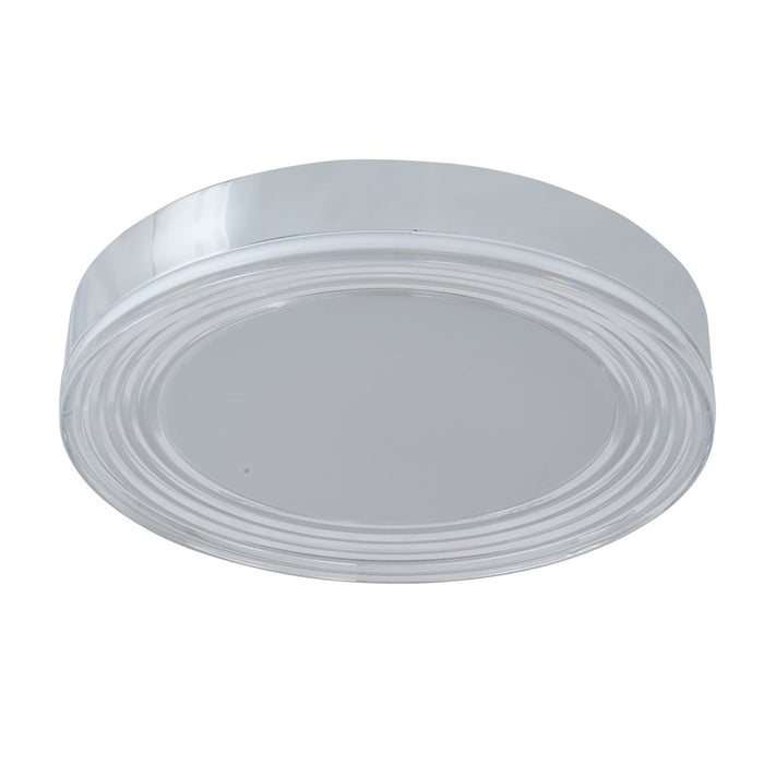 Abra Lighting Waves 1 Light 16" Ribbed Acrylic Flushmount, Chrome