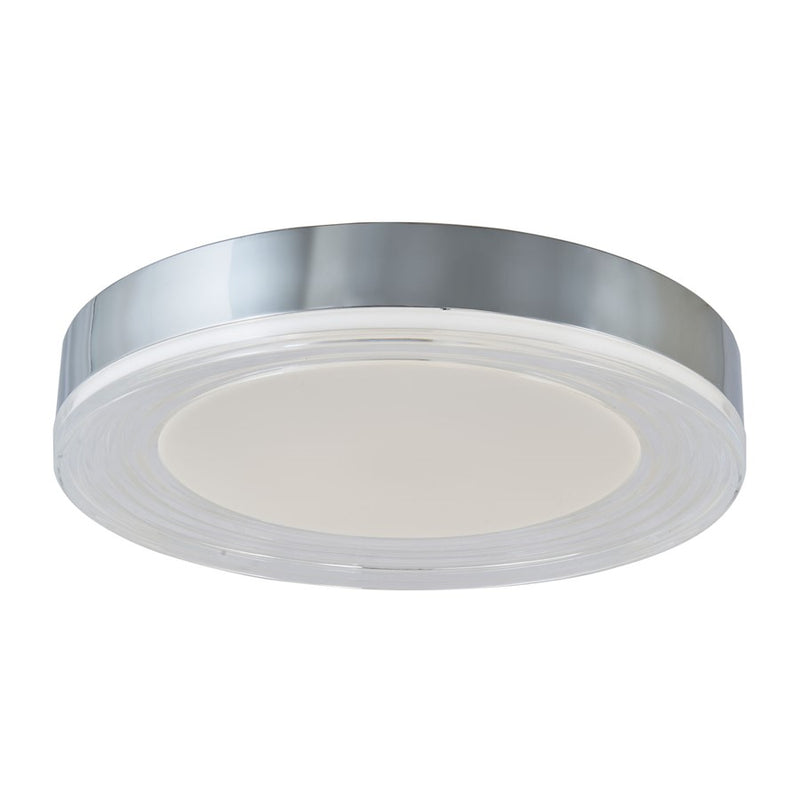 Abra Lighting Waves 1 Light 20" Ribbed Acrylic Flushmount, Chrome