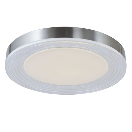 Abra Lighting Waves 1 Light 20" Ribbed Acrylic Flushmount, Nickel