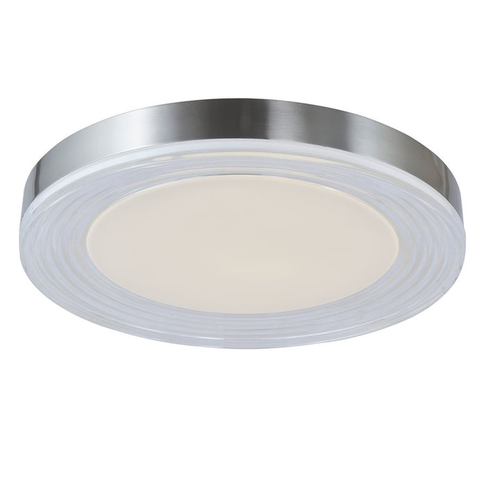 Abra Lighting Waves 1 Light 20" Ribbed Acrylic Flushmount, Nickel