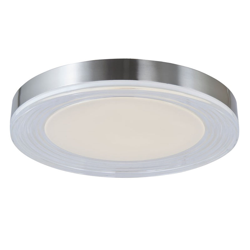 Abra Lighting Waves 1 Light 20" Ribbed Acrylic Flushmount, Nickel