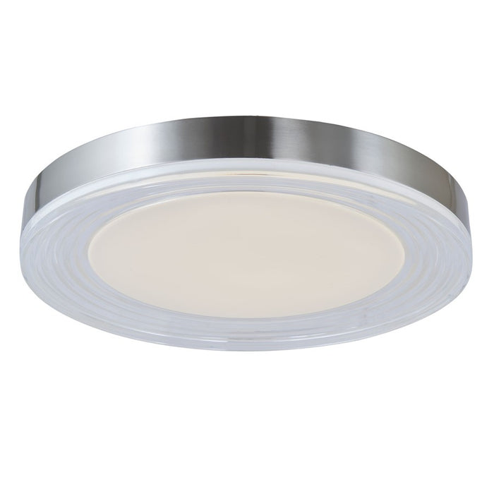 Abra Lighting Waves 1 Light 20" Ribbed Acrylic Flushmount, Nickel