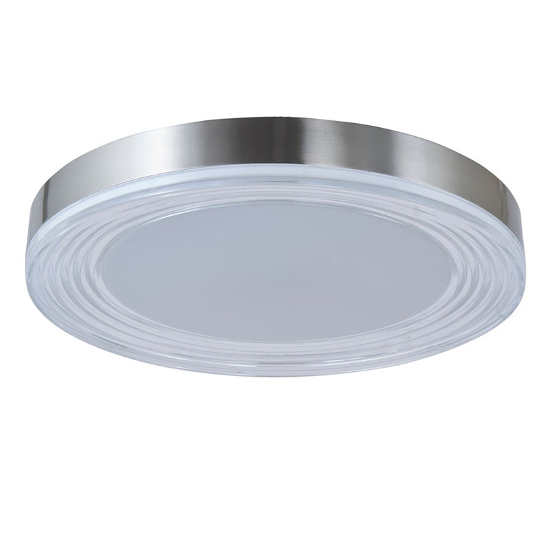 Abra Lighting Waves 1 Light 20" Ribbed Acrylic Flushmount, Nickel