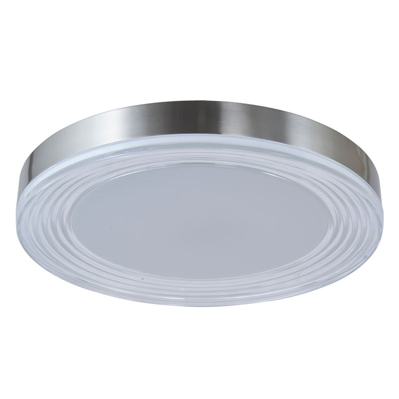 Abra Lighting Waves 1 Light 20" Ribbed Acrylic Flushmount, Nickel