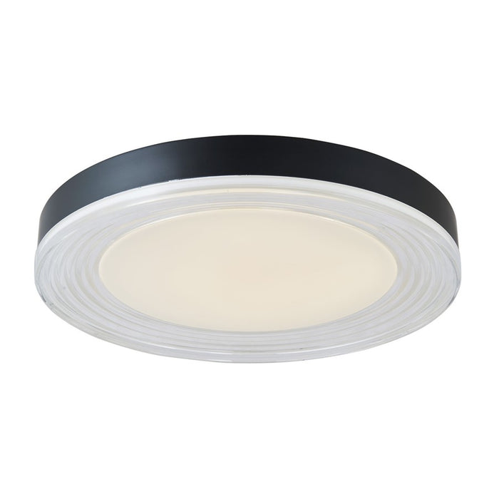 Abra Lighting Waves 1 Light 20" Ribbed Acrylic Flushmount, Black