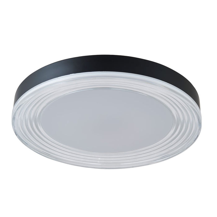 Abra Lighting Waves 1 Light 20" Ribbed Acrylic Flushmount, Black