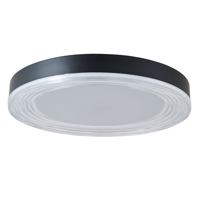 Abra Lighting Waves 1 Light 20" Ribbed Acrylic Flushmount, Black